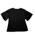 thumbnail image 6 of Tittly T Shirts for Women V Neck T Shirts for Women Womens Casual Blouses Summer Fashion Clothes Double Tiered Half Bell Sleeve Top Crewneck Loose Fit T Shirts Tshirts Shirts Womens Tops Black L, 6 of 6