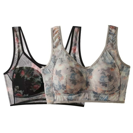 Audhol Lace Bralette Push Up Bra Dark Gray 5XL