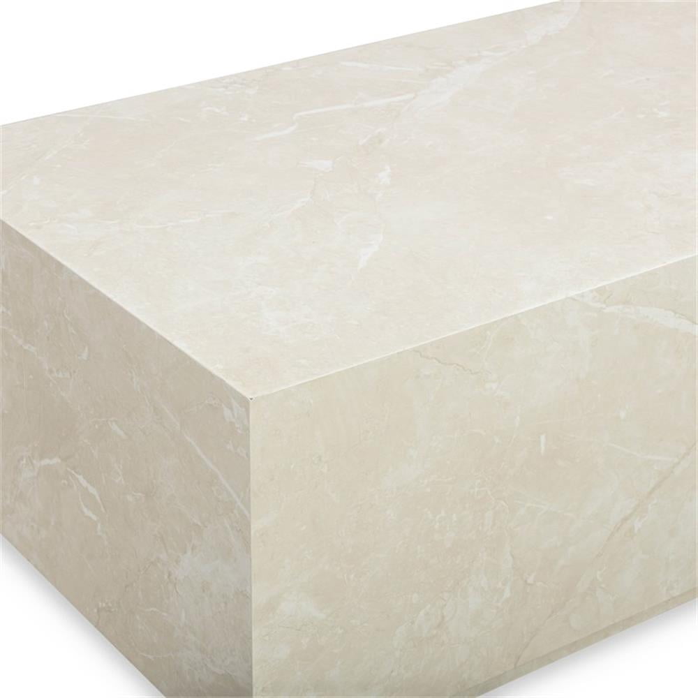 Pemberley Row Engineered Wood Cream Coffee Table Rectangular Smooth Surface 47.2"W x 24"D x 16.3"H Unassembled