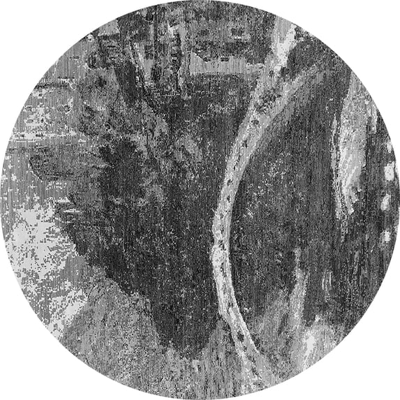 Ahgly Company Indoor Round Oriental Gray Industrial Area Rugs, 3' Round