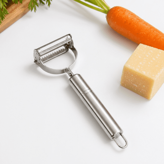 Stainless Steel Double-Sided Peeler & Slicer for Cheese and Vegetables, Rust-Proof Kitchen Tool