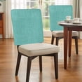 thumbnail image 4 of Turquoise Linen Chair Back Cover Only, Farmhouse Pure Color Linen Textured Chair Back Covers Set of 6, Removable Washable Slipcovers for Dining Room, Wedding & Holiday Decoration, 4 of 9