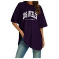 thumbnail image 4 of Women's Oversized T Shirts V Neck Striped Tees Summer Half Sleeve Casual Comfy Cozy Tunic Tops Plus Size Spandex Tee Casual Shirts Women Women Casual Shirts Summer Short Women Womens Bulk Shirts Women, 4 of 4