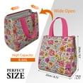 thumbnail image 3 of Pioneer Flower Floral Print Pattern Insulated Lunch Bag for Women & Adults,Large Portable Soft Cooler Lunch Bag,Thermal Food Storage Tote with Pearl Cotton,8.66L,8.75x5.75x9.5 Inch, 3 of 6