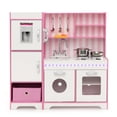 thumbnail image 2 of Redsmile Play Kitchen,Wooden Kids Kitchen Playset with Adjustable LED Lights and Washing Machine,Pretend Play Toy Kitchen Gift for Girls Boys Ages 3-10,Pink, 2 of 8