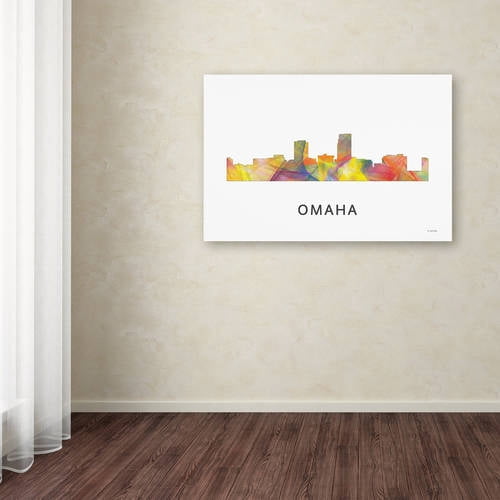 Trademark Fine Art 'Omaha Nebraska Skyline WB-1' Canvas Art by Marlene Watson