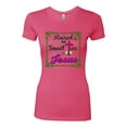 thumbnail image 2 of Wild Bobby, Raised On Sweet Tea & Jesus, Inspirational Christian, Women Slim Fit Junior Tee, Hot Pink, X-Large, 2 of 5