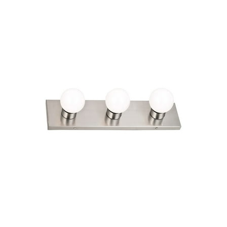 Design House WM051928 Contemporary 3-Light Indoor Vanity Light Dimmable for Bathroom Bedroom Vanity Makeup, Satin Nickel