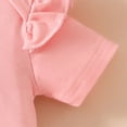 thumbnail image 5 of NOLDARES Newborn Baby Girl Outfit Ruffle Romper Dress Shorts Coming Home Clothes Set(Pink,0-3 Months), 5 of 7