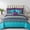 Aqua-Queen, variant on Brown Full Size 8 Piece Bohemian Striped Paisley Bed-in-a-Bag Bedding Set
