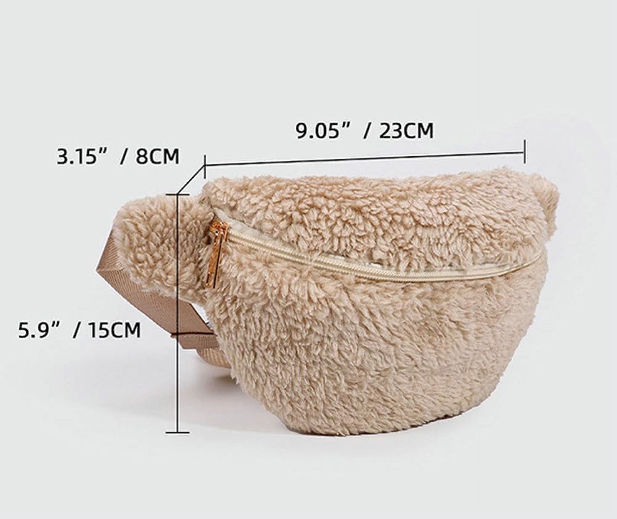 Municipal Fuzzy Crossbody Bag for Women Fanny Packs for Women Trendy Sling Purse Handbag Shoulder Bag for Travel Walk Winter