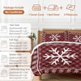 thumbnail image 6 of Winter Christmas Bedding Duvet Cover Set Queen Size 4 Pieces Snowflake Red and Black Plaid Bedding Set with Zipper Closure, 1 Comforter Cover 90x92 Inches 1 Flat Sheet & 2 Pillow Cases, 6 of 7