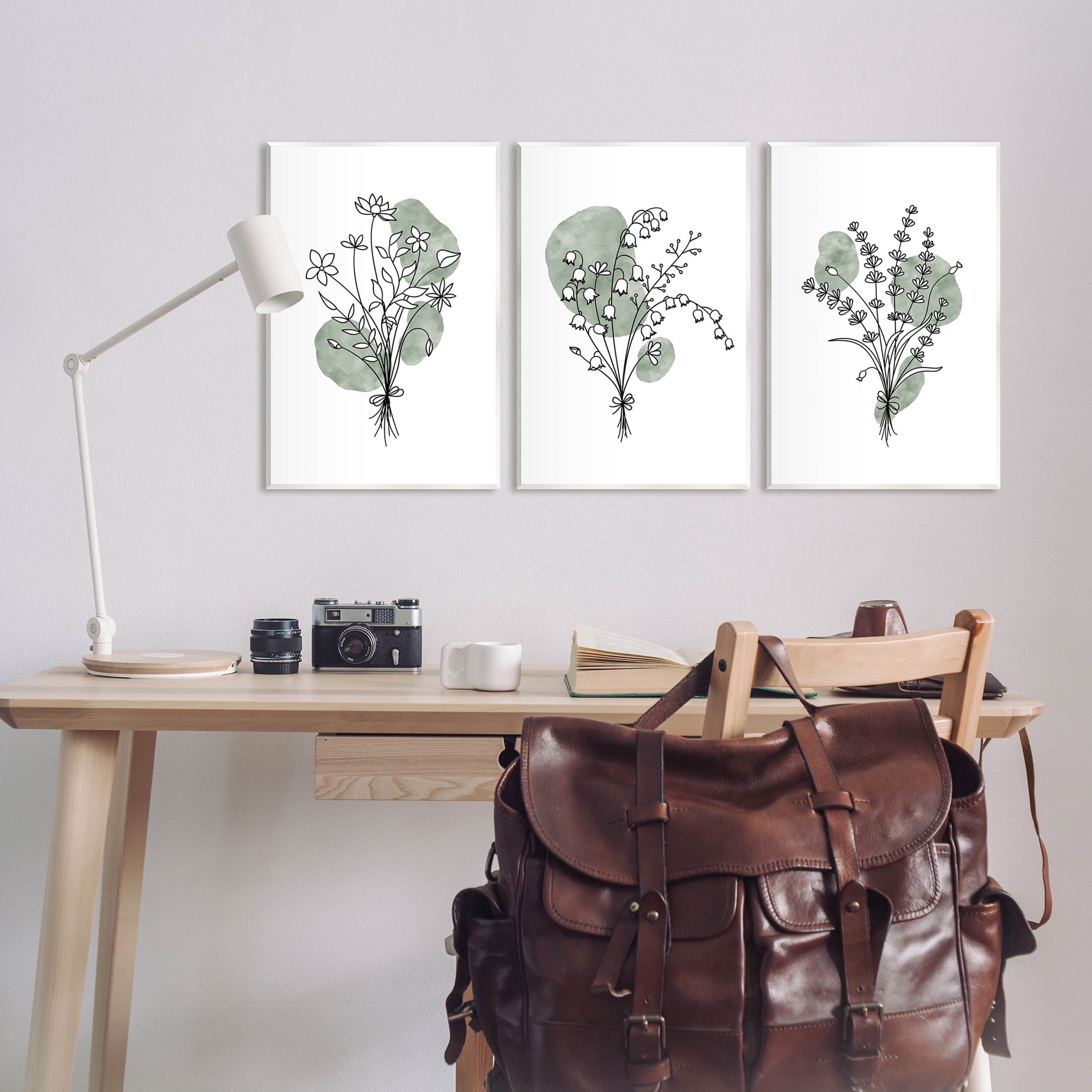 Stupell Industries Boho Flower Herb Bunches Graphic Art Unframed Art Print Wall Art, Set of 3, Design by JJ Design House LLC