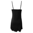 thumbnail image 5 of Mini vestido de encaje para mujer: vestido ajustado con escote pronunciado, espalda descubierta, volantes y corte acampanado, mezcla de poliéster y spandex, para fiestas y discotecas, ropa urbana., 5 of 5