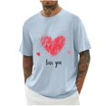 thumbnail image 2 of Camisas de Manga Larga para Hombres Imprimir Casual Cuello Redondo Blusa de Manga Corta, Camisas de Lino para Hombres, 2 of 8
