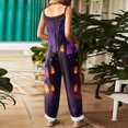 thumbnail image 7 of Plus Size Halloween Boho Overalls for Women Floral Print Linen Jumpsuits 2026 Spaghetti Strap Rompers, 7 of 7