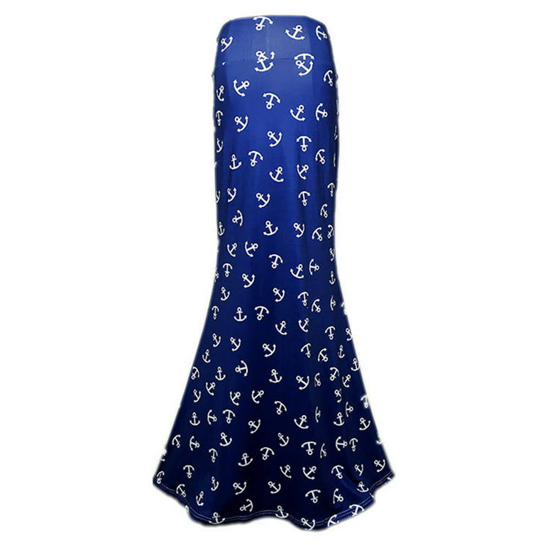 ladies Mermaid skirt / blue flower