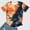 B# Orange, variant on Plus Size Printed T-Shirts for Women Fashion SMihono Novelty Tie Dye Basic Tees Drop Shoulder Short Sleeve Blouse Round Neck Tops Comfy Daily Relaxed Loose Casual Shirts Orange 4
