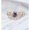thumbnail image 5 of KANISHKAGEMS&JEWELS 2 Ct 7x5mm / Pear Cut Alexandrite Ring CZ Diamond Cross Over Promise Ring June Birthstone Women Jewelry Valentine's Day Gift For Lover, 5 of 6