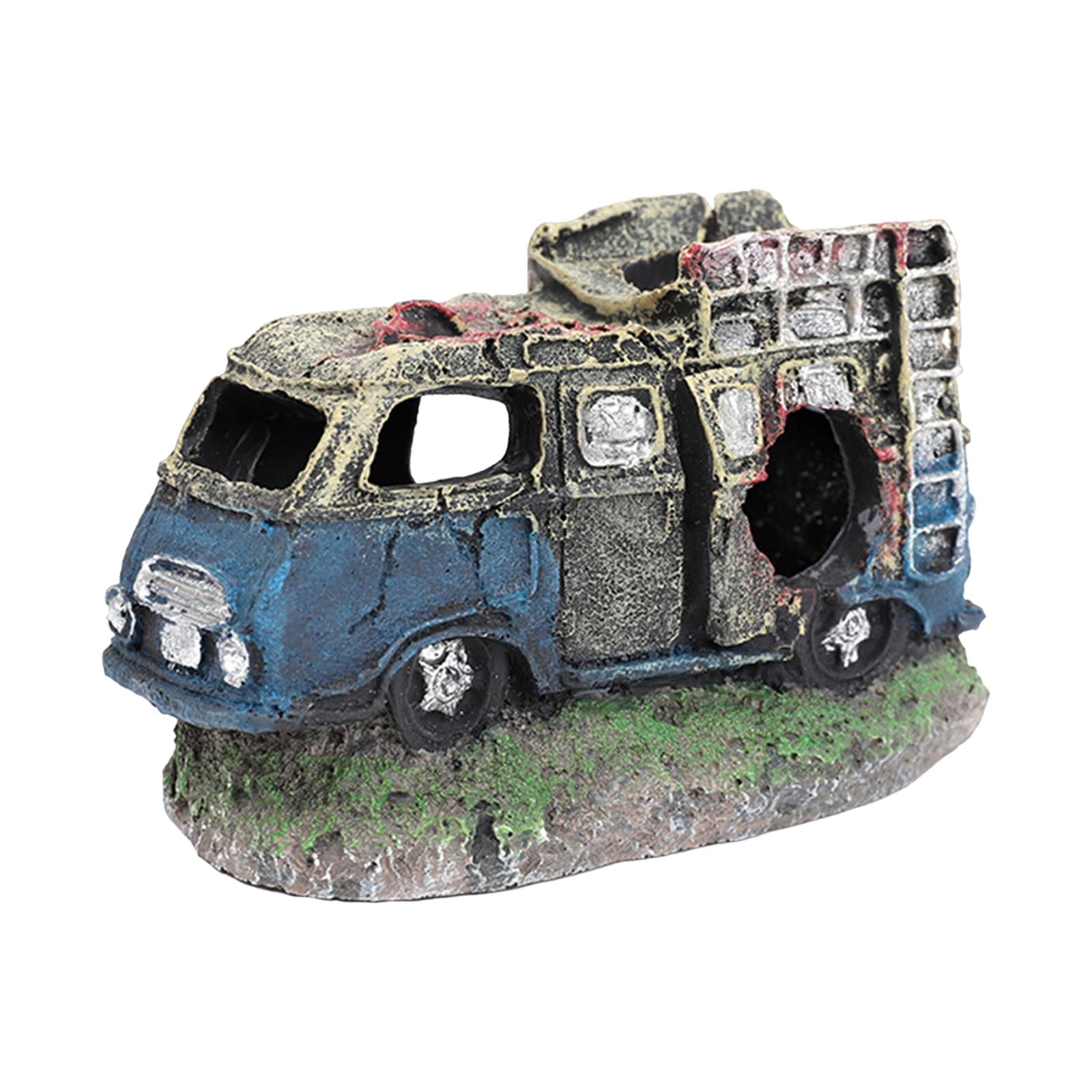 Décoration Aquarium Voiture En Résine - Cachette Pour Poissons Et Crevettes, Dimensions 13,5x8x7 Cm - 3