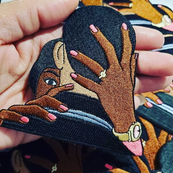 New Arrival, "I Got His Back" Iron-on Patch|Black Love Afrocentric; Beautiful Black Couple, Fashion Applique for Clothing, Size 4",Craft Kit