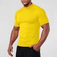 thumbnail image 3 of Muscle Shirts for Men Summer Lightweight Short Sleeve Neck Slim Fit Moisture Wicking Athletic Workout Gym Tshirt, 3 of 5