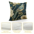 thumbnail image 4 of GOSMITH  Farmhouse Blue Flower Pillow Covers,Vintage Oil Painting Birds Orchid Floral Garden Square Pillow Cushion Cases, Aesthetic Room Decor for Outdoor Sofa Bedroom Blue, 4 of 5