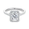 thumbnail image 2 of Delmar - Moissanite Radiant Cut Lab Diamond Engagement Ring With PavÃ© Band, 2 of 4