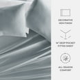 thumbnail image 5 of Noble Linens 300 Thread Count 4 Piece Cotton Sheet Set in Blue, Full, 5 of 7