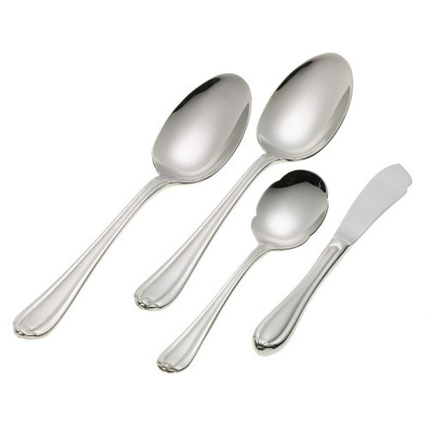 Gorham Melon Bud Frosted 4Piece Stainless Steel Flatware Serving Set