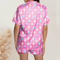 thumbnail image 4 of GDREDA Ensemble de Pyjama Ample pour Femmes, Imprimé Mignon de Pâques, Chemise à Manches Courtes Boutonnée, Ensemble de Shorts, pyjamas pour Femmes, Rose, m, 4 of 5