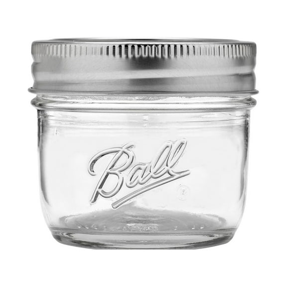 Ball Smooth-Sided Regular Mouth 4-Ounce Glass Mason Jars, 4-Count