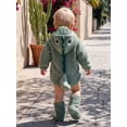 thumbnail image 5 of RUINIXCW Baby Dinosaur Romper with Hood Warm Fleece Animal Costume and Leg Warmer, 5 of 8