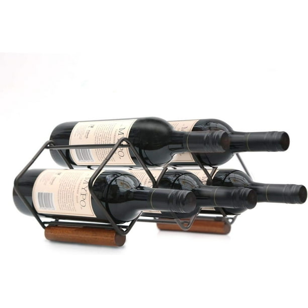 TOMORAL Wine Rack, Countertop Wine Rack ,5 Bottle Wine Holder for Wine Storage ,No Assembly
