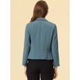 thumbnail image 4 of Allegra K Chaqueta abierta traje oficina mujeres Azul Gris-Sólido S, 4 of 5