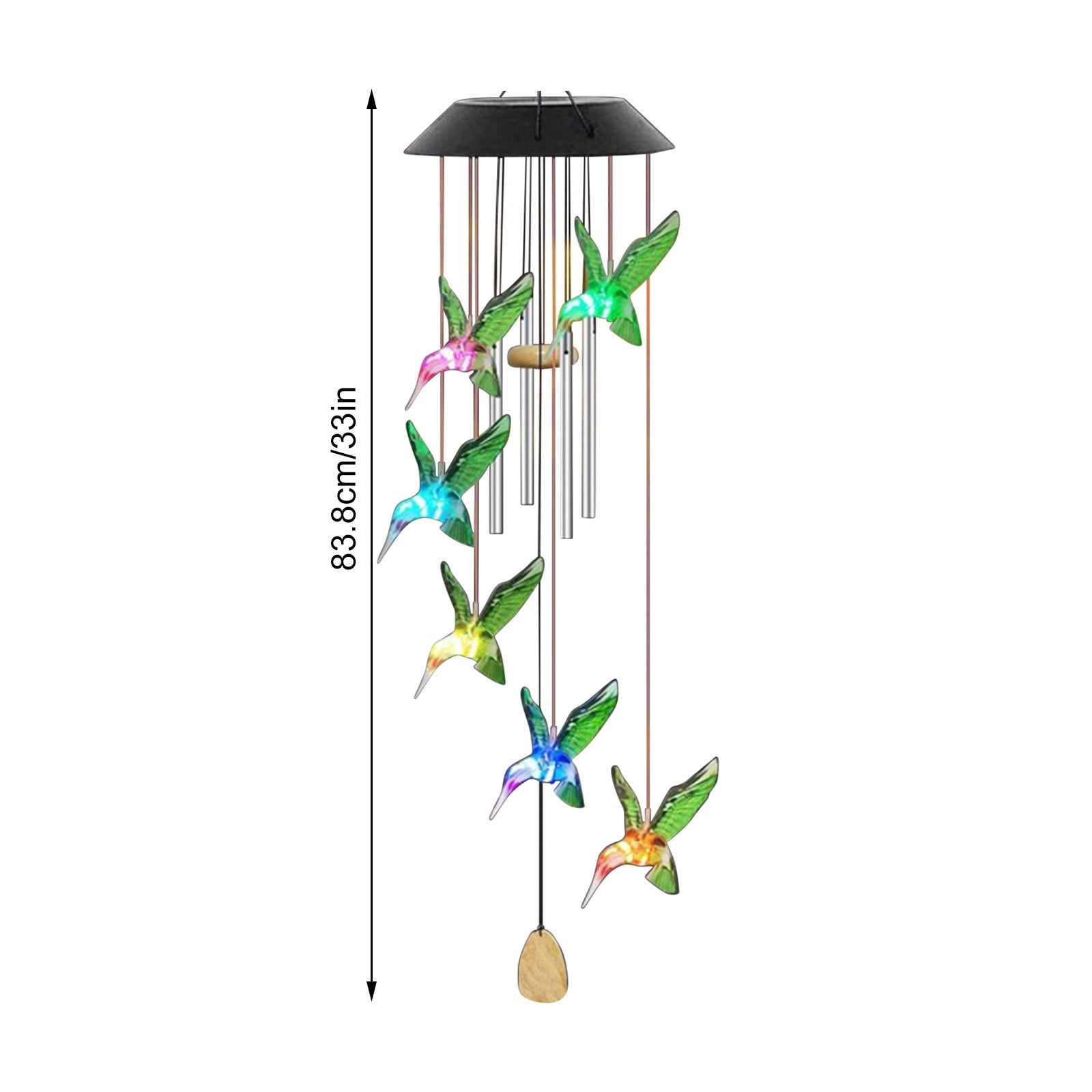 Tikeitoo Birthday Gifts for Women Mom Grandma, Solar Hummingbird Wind Chimes for Outside Garden, Solar Lights Outdoor Waterproof Mobile Decoration for Patio Yard