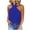 Oversized tank tops-Blue, variant on Spring Tops for Women Tank Tops for Women under $5 Women's Casual Slim Zipper Hanging Neck Solid Color Sleeveless Stitching Top Blue S