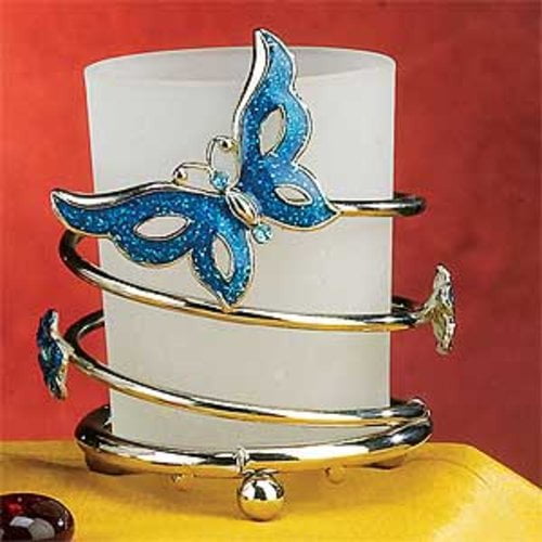 Blue Butterfly Candle Holder Decoration Candelabra Votive Tealight