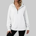 thumbnail image 2 of idosla Womens Hoodies Fleece Fall Fashion Outfits Workout Sweatshirts Y2k Winter Zip Up Jackets Oversized Tops Clothes 2025 (White, L), 2 of 9