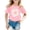 R248 Light Pink, variant on Infant Girls T-Shirts Summer Crew Neck Short Sleeve Flower Print Tees School Casual Soft Girls Tees Size 1-2 Years Pink