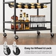 thumbnail image 3 of Carrito de bar VASAGLE ULRC087B01 con estante para vidrio y soportes para vinos, 3 of 9