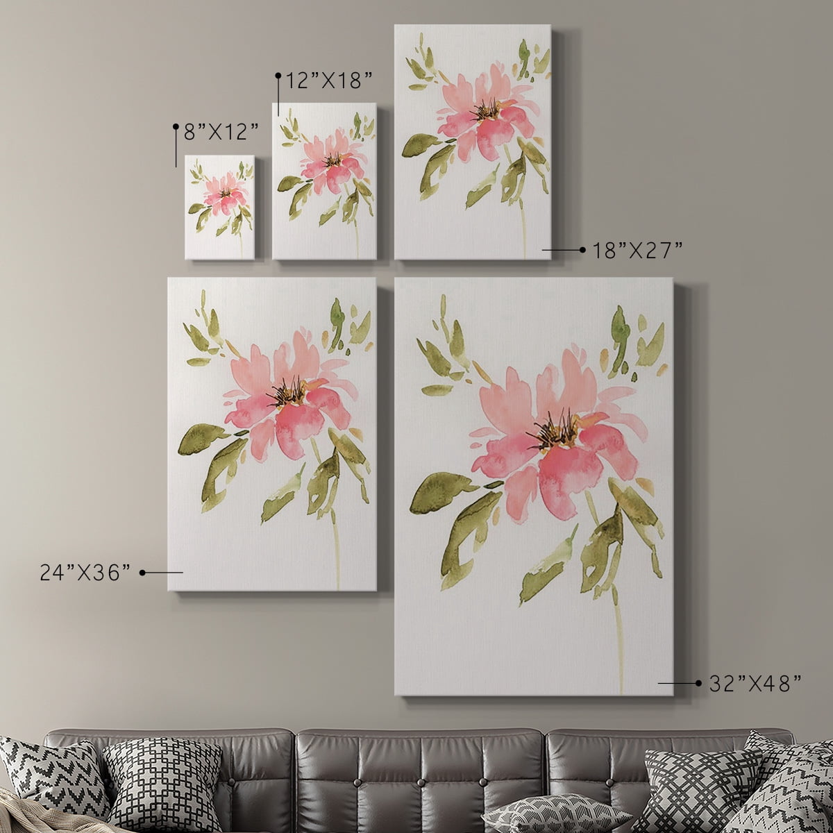 One Pink Bloom II Premium Gallery Wrapped Canvas - Ready to Hang
