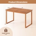 thumbnail image 3 of Costway Outdoor Acacia Wood Dining Table. Rectangular Patio Table with Slatted Tabletop, 3 of 9