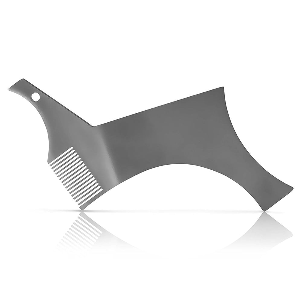 Beard Shaper Stencil Stainless Steel Beard Shaping Guide & Styling Tool for Perfect Line up & Edging Works with Beard Trimmer or Razor for Beard & Facial Hair