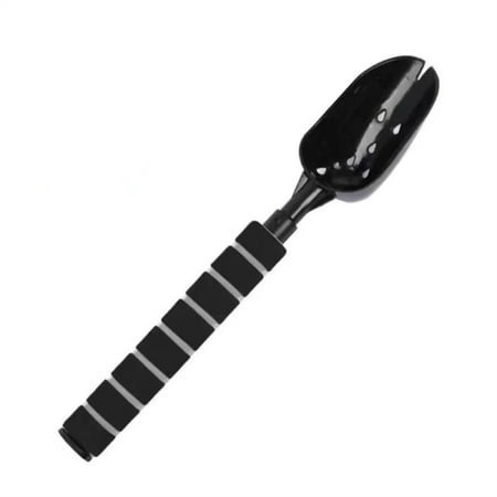 Portable Ear Spoon Ear Spoon Aluminum Alloy Mini Spoon Telescopic Fishing Bait Casting Spoon Black