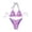 Purple, variant on Women's Adjustable Halter Reversible Bikini Set, 2 Piece High Cut Floral Swimwear for Beach Travel,M