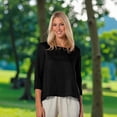 thumbnail image 7 of Holzkary 3/4 Sleeve Tops for Women Women's Round Neck Printed 3/4 Sleeves Blouse Tops Women's Blouse T Shirt Summer T Shirts Business Work Tee Top Black Xl, 7 of 7