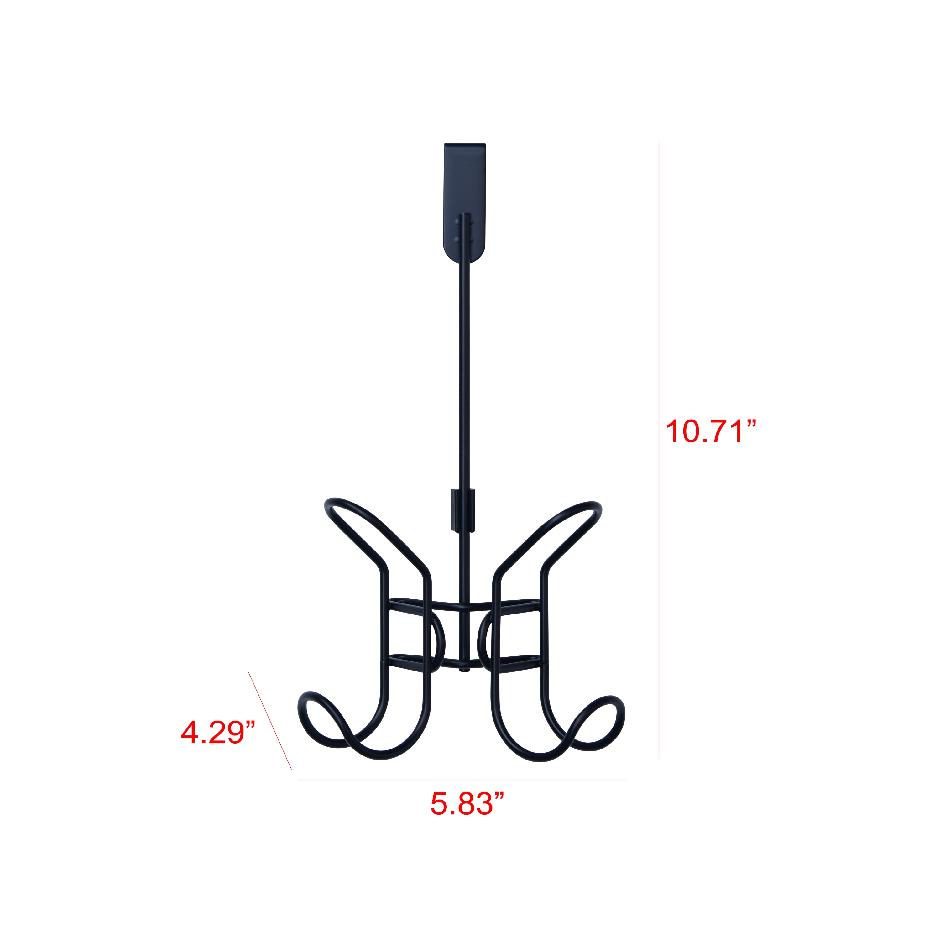 Mainstays Over The Door Double Metal Hook, Black