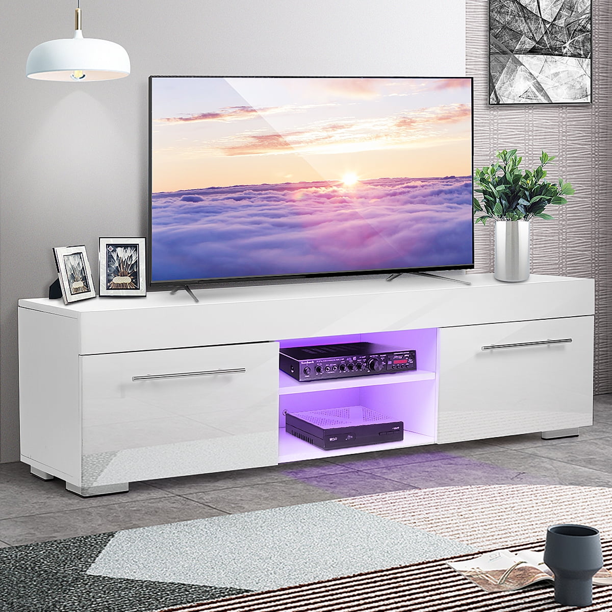 White cabinet tv stand