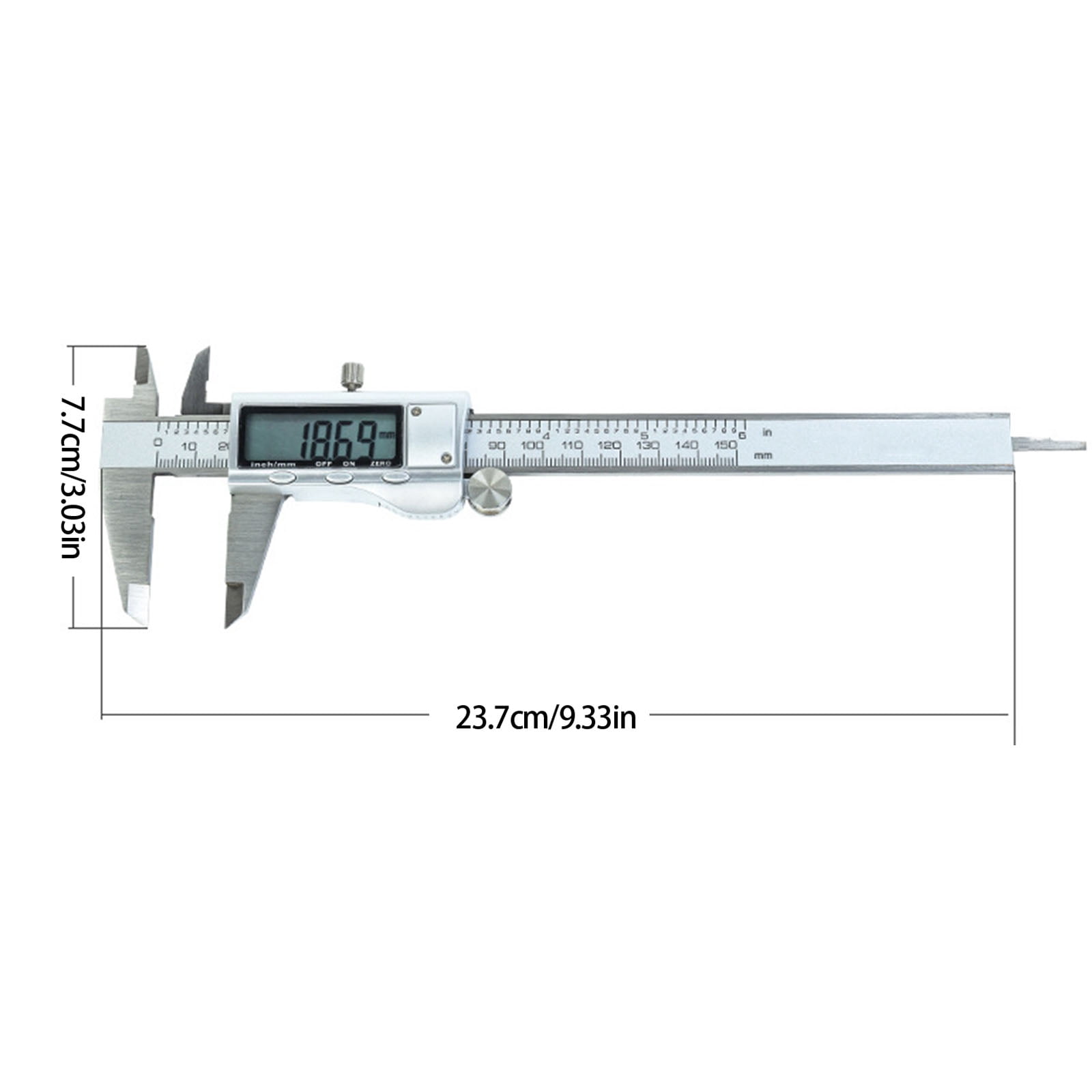 Digital Caliper 150mm 6" with 0.01mm, Stainless Steel Body & LCD Screen for Engineers and Projects
